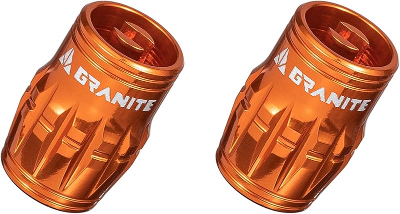 Granite Juicy Nipple Valve Cap with Valve Core Removing Function, Tire Valve Caps Dust Covers for Bikes and Vehicles, Durable Alloy Schrader Valve Cap, 2-Piece Set (Orange) - Image 1